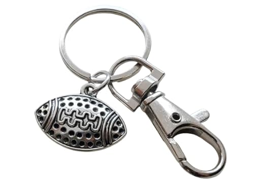 Football Charm Keychain with Swivel Clasp; Football Team Player Keychain Brand: JewelryEveryday