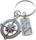 Find Joy in the Journey Open Compass Keychain - Graduation Gift Keychain, Couples Gift Keychain