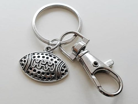 Football Charm Keychain with Swivel Clasp; Football Team Player Keychain Brand: JewelryEveryday