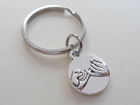Small Pinky Promise Charm for Couples or Best Friends, Anniversary Keychain