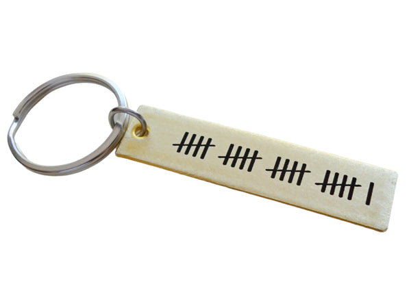 Anniversary Gift • Custom Engraved Tag Keychain Tally Marks by Jewelry Everyday