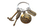 Employee Appreciation Gifts • "Thank You" Tag & Bronze World Globe Keychain with Hammer & Screwdriver Charm by JewelryEveryday with "You Mean The World To Us!" Card.