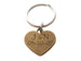 Personalized Small Bronze Heart Charm Keychain With Custom Engraving