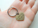 Personalized Small Bronze Heart Charm Keychain With Custom Engraving