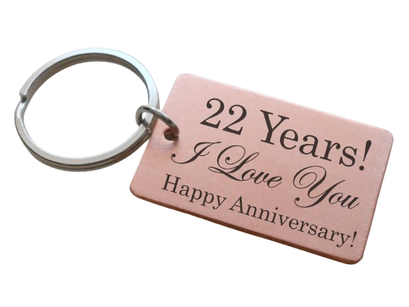 Personalized Copper Tag Custom Engraved Keychain, Couples Anniversary Gift Keychain