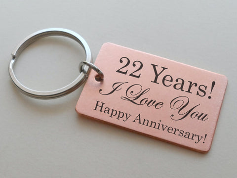 Personalized Copper Tag Custom Engraved Keychain, Couples Anniversary Gift Keychain