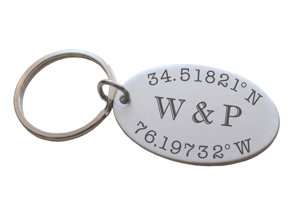 Custom Engraved Aluminum Tag Keychain for Couples Anniversary