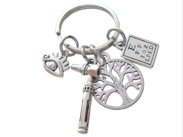 Doctor Office Staff Keychain, Eye Chart Charm, Eye Charm, Otoscope Charm & Tree Charm