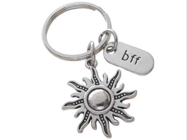 Sun Charm Keychain with Bff Charm and Card You're the Light of My Life