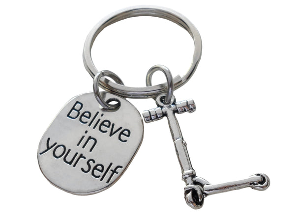 Scooter Charm Keychain with Believe in Yourself Tag