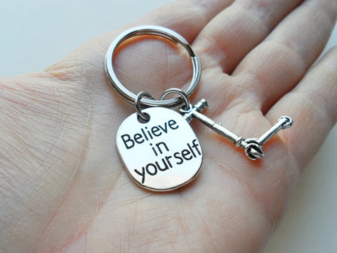 Scooter Charm Keychain with Believe in Yourself Tag