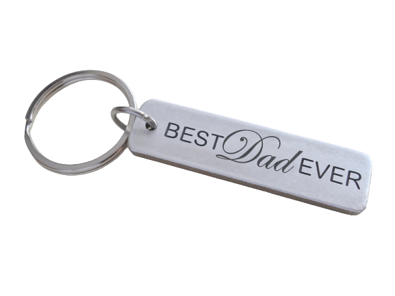Best Dad Ever Engraved Aluminum Tag Keychain; Father's Gift from Jewelry Everyday