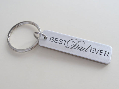 Best Dad Ever Engraved Aluminum Tag Keychain; Father's Gift from Jewelry Everyday