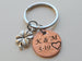 Custom Engraved Penny Keychain with Clover Charm, Personalized Lucky Penny Keychain, Anniversary Penny Key Chain