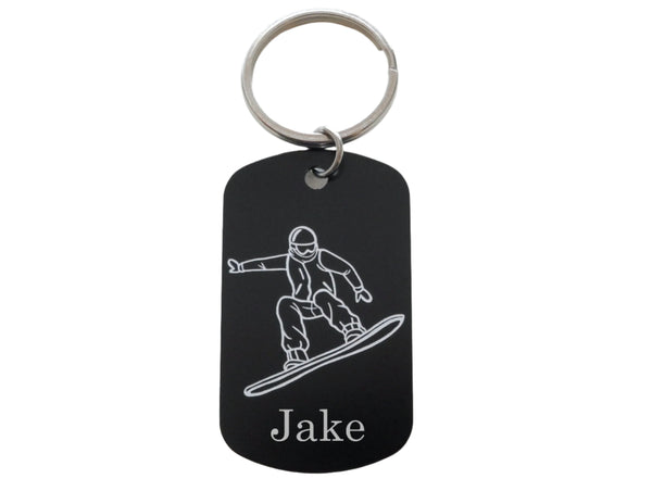 Personalized Snowboarder Keychain with Name, For Students or Instructors