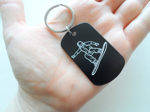 Personalized Snowboarder Keychain with Name, For Students or Instructors