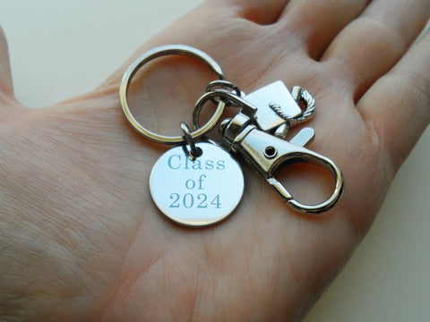 Class of 2026 Keychain with Graduation Cap Charm & Clasp, For Graduate Gift by Jewelry Everyday