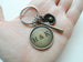 Personalized Keychain with Bronze Engraved Disc and Baseball Mitt & Bat Charm; Couples Keychain, Customized