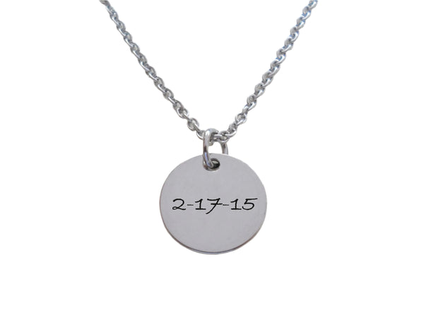 Custom Laser Steel Disc Engraved Necklace, Memorial Keepsake, or for Couples Anniversary by Jewelry Everyday