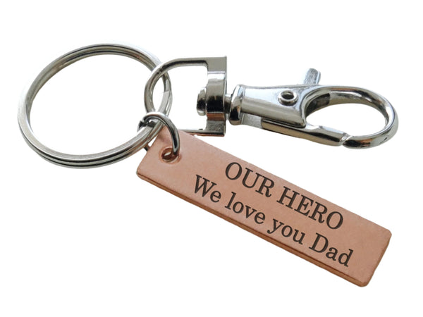Custom Engraved Tag Keychain with Swivel Clasp, Gift for Dad