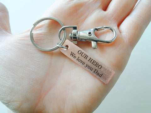 Custom Engraved Tag Keychain with Swivel Clasp, Gift for Dad