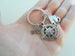 Graduate Compass Keychain with Graduation Cap Charm and 2025 Year Charm, Graduation Keychain