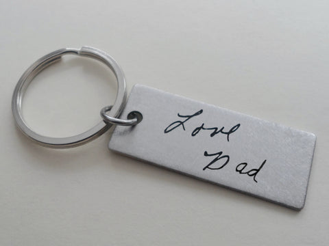 Memorial Gift Keychain, Personalized Laser Engraved Handwriting Keychain, For Father's Day by Jewelry Everyday