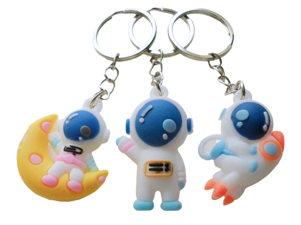 Astronaut Charm Keychains, 3 Keychains