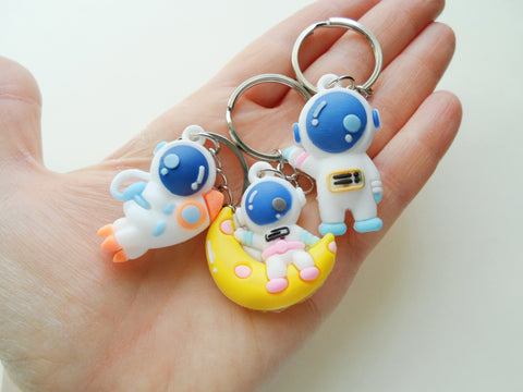 Astronaut Charm Keychains, 3 Keychains