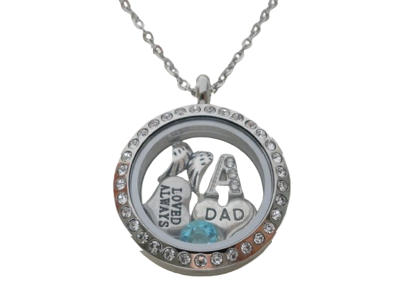 Personalized Forever in My Heart Stainless Steel Locket Necklace for Family Loss Memorial - by Jewelry Everyday