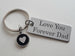 Custom Engraved Steel Tag Keychain with Heart Charm