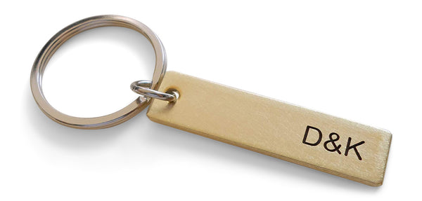 Anniversary Gift • Personalized Tag Keychain Engraved with Initials by Jewelry Everyday