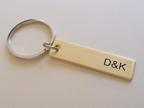Anniversary Gift • Personalized Tag Keychain Engraved with Initials by Jewelry Everyday