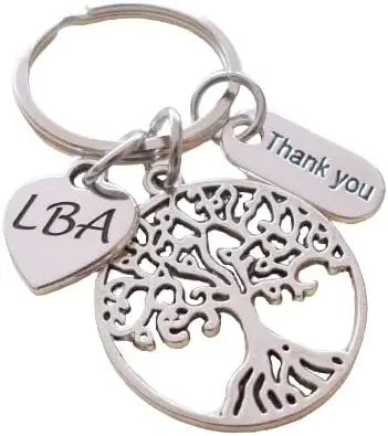 JewelryEveryday Board Certified Behavior Analyst Keychain, Keychain with Tree, Bcba Heart, and Thanks for Helping Me Grow Disc Charm, Appreciation Gift