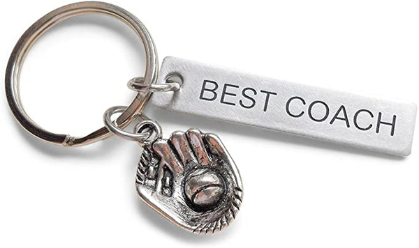 Baseball Coach Appreciation or Student Gift • Custom Engraved Steel Tag Keychain | Jewelry Everyday