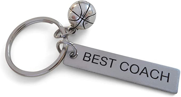 Basketball Coach Appreciation or Student Gift • Custom Engraved Steel Tag Keychain | Jewelry Everyday