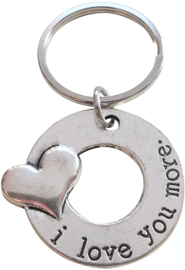 "I Love You More" Couples Keychain