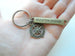 Bronze Enjoy the Journey Compass Charm Keychain - Graduation Keychain, Encouragement Keychain