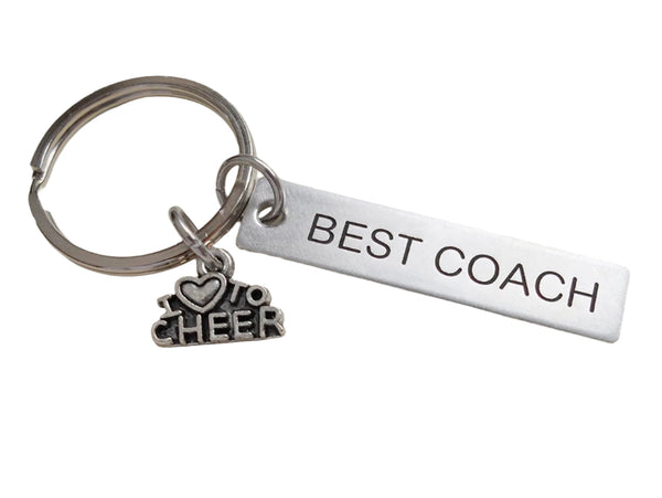 Cheer Coach Appreciation or Student Gift • Custom Engraved Steel Tag Keychain | Jewelry Everyday