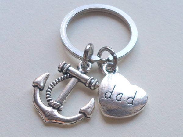 Dad's Anchor Keychain - You're the Anchor in My Life; Father's Gift Keychain