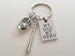 My Dad My Hero Keychain with Baseball Glove and Bat Charm, Father's Keychain