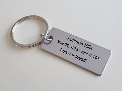 Personalized Custom Engraved Memorial Keychain, Family Loss Keychain Gift, Remembrance Keychain, Memorial Gift, Stainless Steel Keychain
