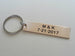 Bronze Keychain with Custom Engraved Location Coordinates, Personalized Anniversary Gift