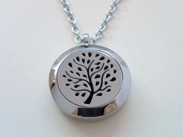 Oil Diffuser Locket Necklace w/ Tree Design - by Jewelry Everyday