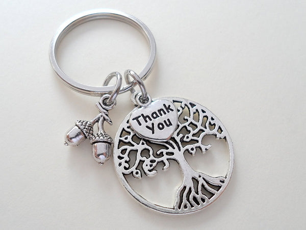 Teacher Appreciation Gifts • "Thank You" Tag, Tree, & Seeds Keychain by JewelryEveryday w/ "Thanks for helping our students grow!" Card