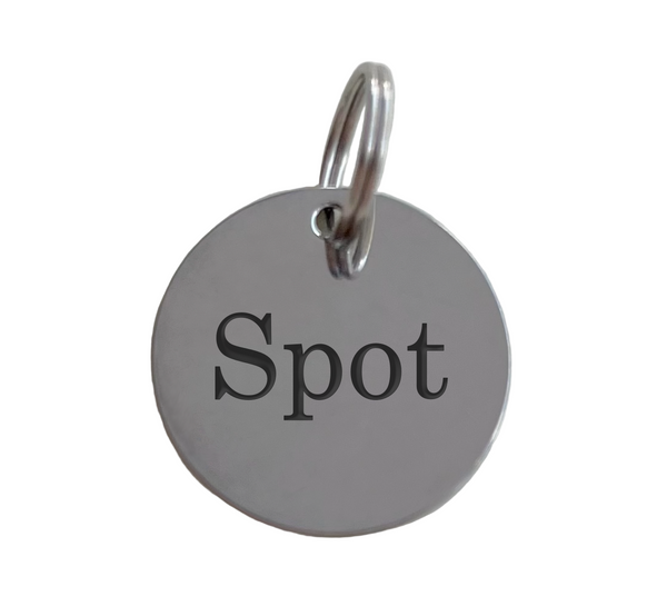 Custom Engraved Pet Name Identification Tag with Split Ring