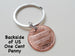 Clover Charm Layered Over 1980 Penny Keychain; Anniversary Gift, Birthday Gift, Couples Keychain by Jewelry Everyday