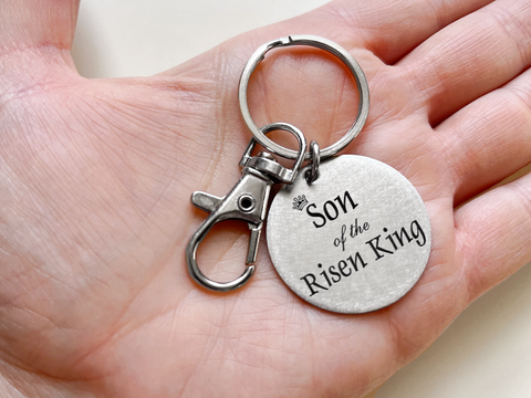 Son of the Risen King Disc with Swivel Clasp Keychain, Religious Keychain Gift, Christian Keychain