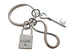 Infinity Charm Keychain with Key & Love Lock Charm; Couples Keychain