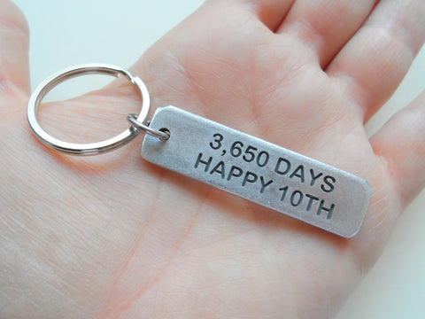 Custom Engraved Aluminum Tag Anniversary Keychain, Couples Keychain